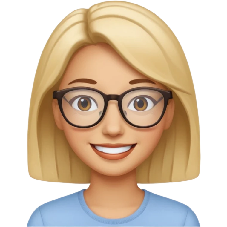 smiling woman with glasses portrait emoji