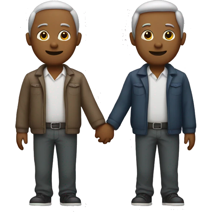 3 men standing holding hands emoji