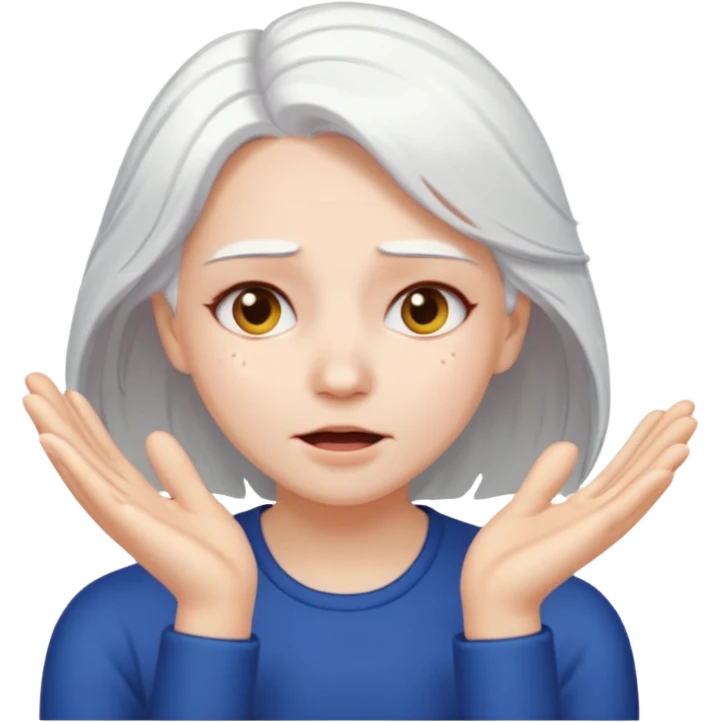 slapping face female white hair emoji