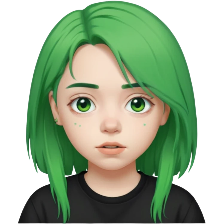 Billie Eilish green hair emoji