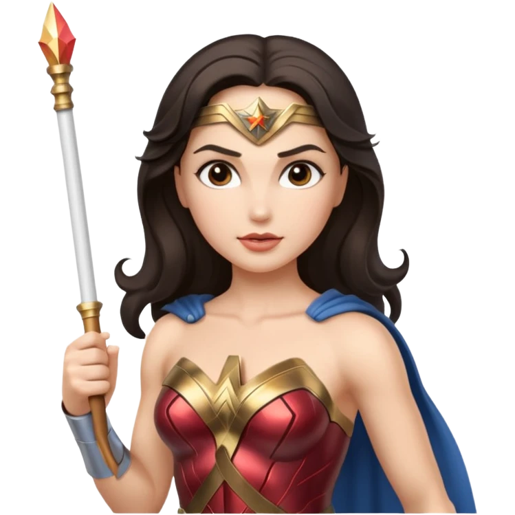 Wonder Woman holding white baton emoji