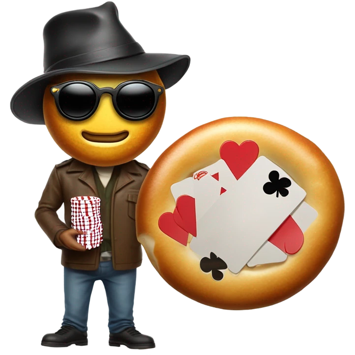 A bagel degenerate gambler  emoji