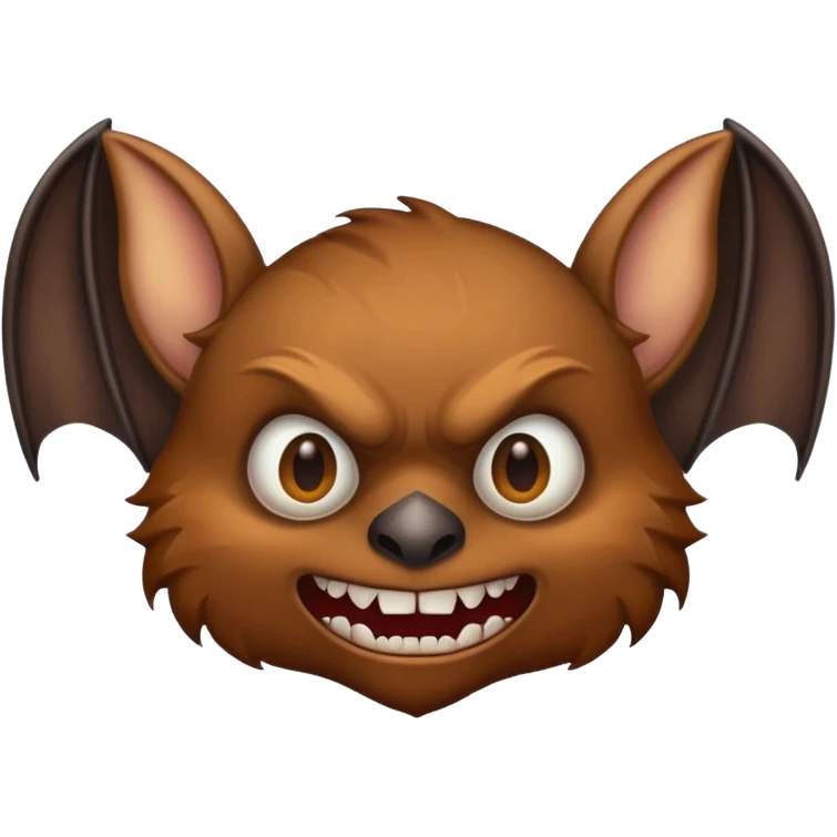 a bat with long teeth emoji