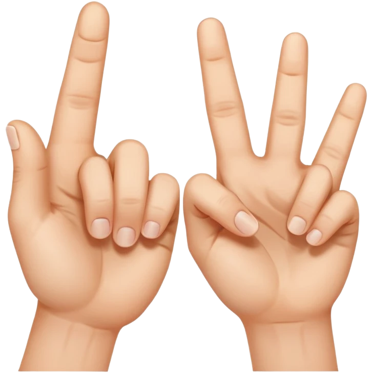 two hands making an M with thumb and pointer finger emoji