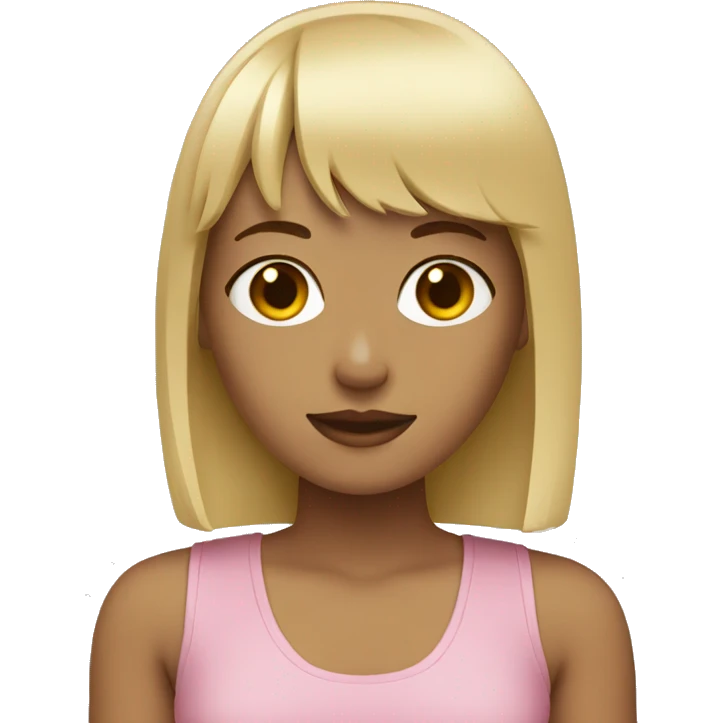 Girl with blonde wolfcut with bangs emoji