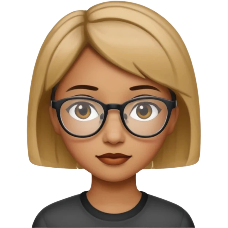 Medium girl short hair glasses emoji