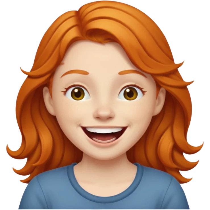 Ginger girl laughing emoji
