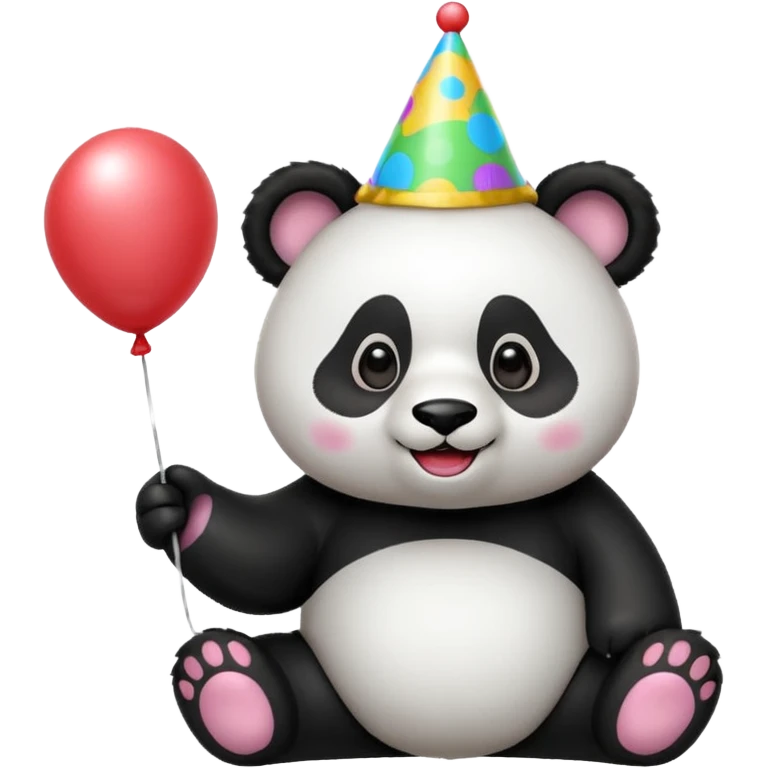 Panda with party hat and balloon emoji