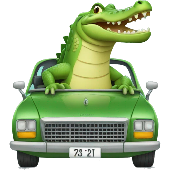 Crocodile in a car emoji