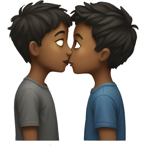 boy kissing boy emoji