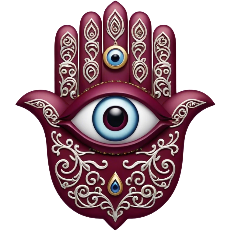 The evil eye hamsa Burgundy emoji