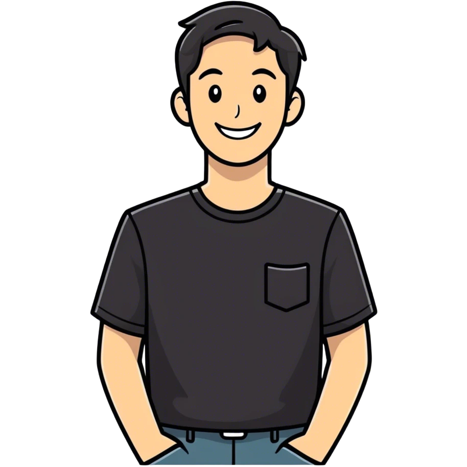 male portrait in black shirt emoji