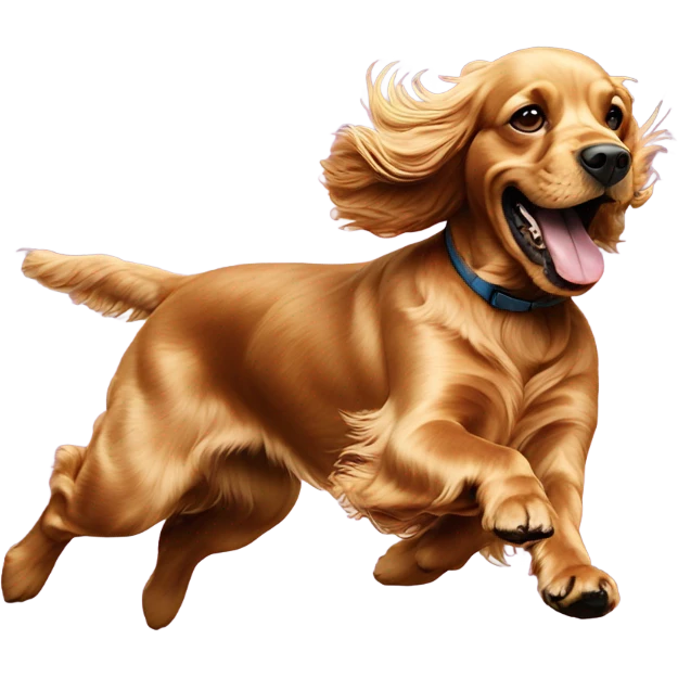 golden Cocker spaniel running emoji