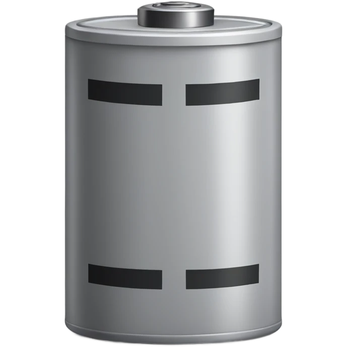 Single gray battery with x emoji