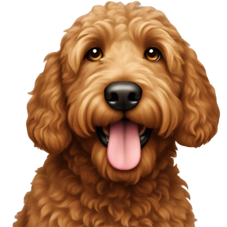 brown golden doodle with brown nose emoji