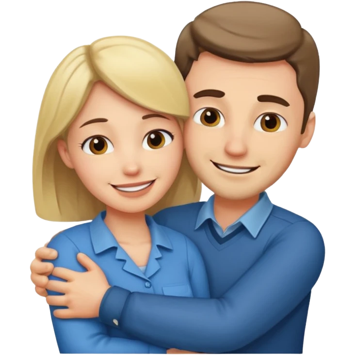 two Bestie man and woman coworkers teacher hug sarcastic emoji