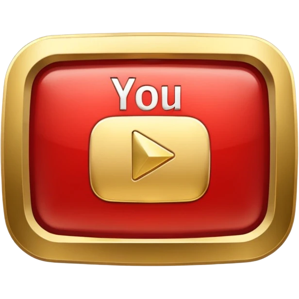 youtube golden play button with red edges emoji