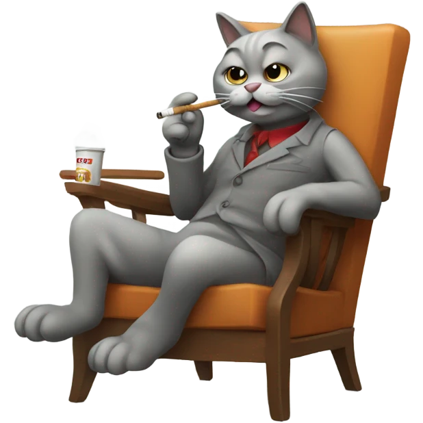 cat in a chair smoking emoji