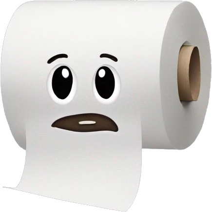 Toilet paper with face  emoji