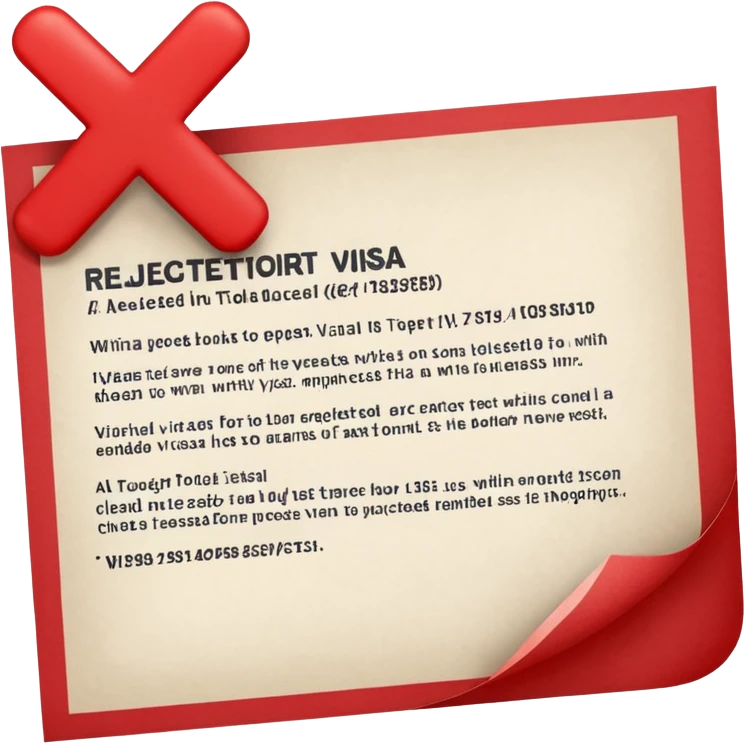 visa de turista denegada con una x emoji