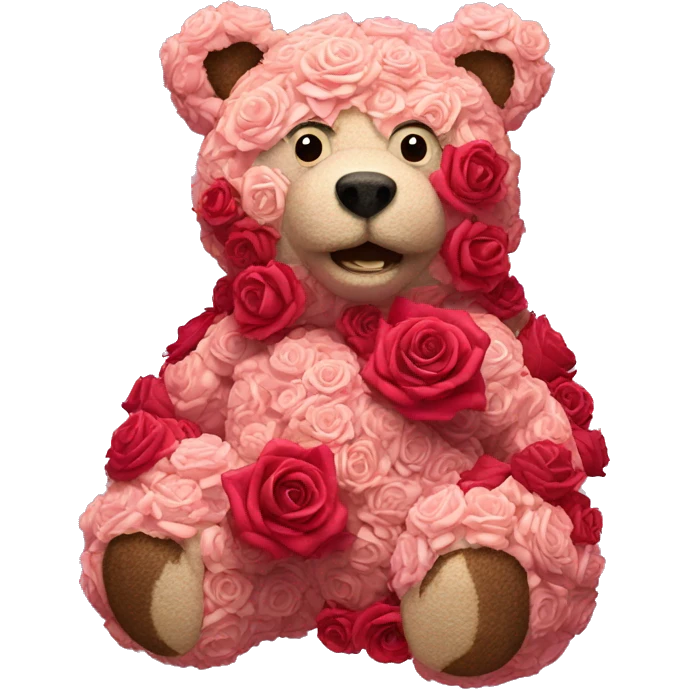 Bear made out of roses emoji