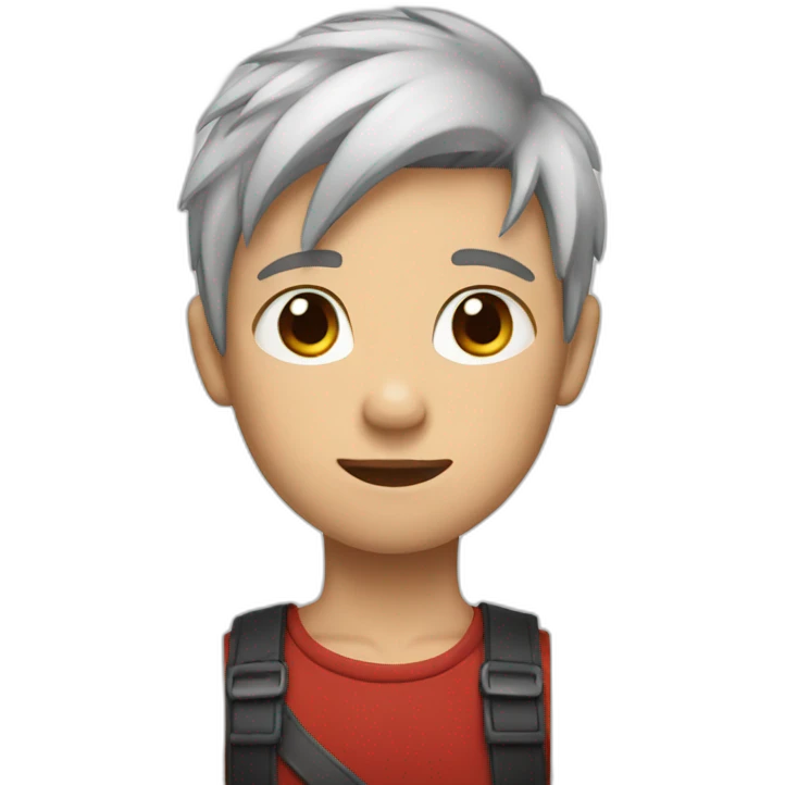 Boy with scar and red and white hair  emoji
