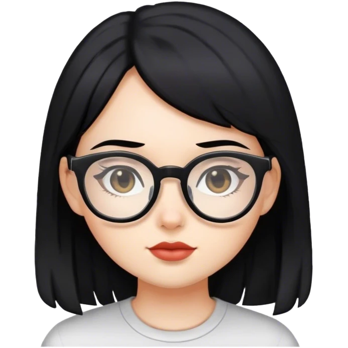 Girl with black hair wearing glasses  emoji