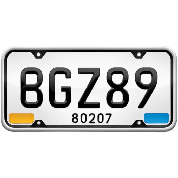 Make a car number plate say BGZ9007 emoji