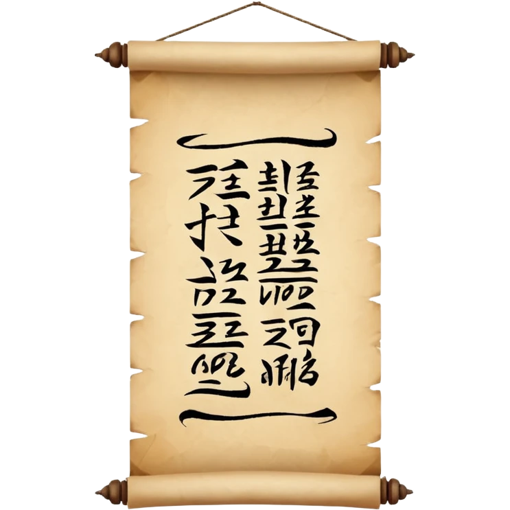 Calligraphy Scroll – Hanging vertical scroll with painted characters. emoji