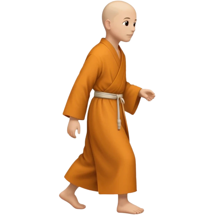 emoji of a monk walking, profile horizontal emoji