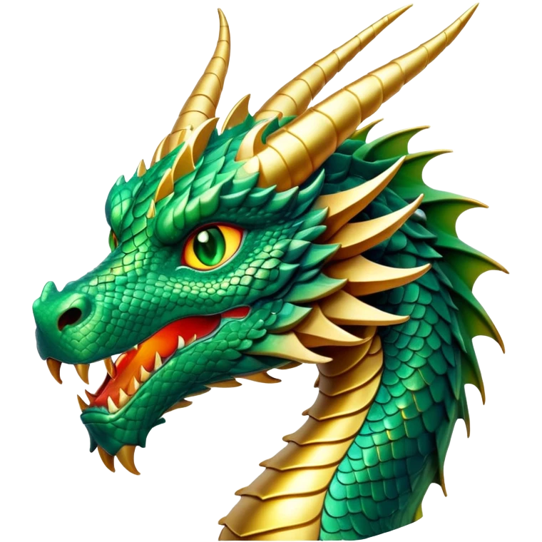 cinematic-noble-dragon-portrait-emoji,-poised-and-majestic,-with-a-sinuous,-elongated-body-covered-in-intricately-detailed,-shimmering-scales-in-hues-of-emerald-and-gold,-and-piercing,-fiery-eyes-that-reflect-ancient-wisdom; emoji