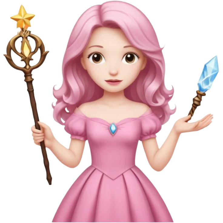 beautiful-haired in pink woman with a wand emoji