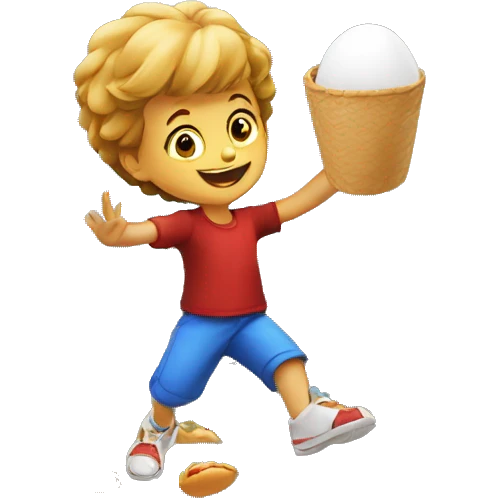 A Palestinian child throwing eggs on the facade of a red fast food restaurant emoji