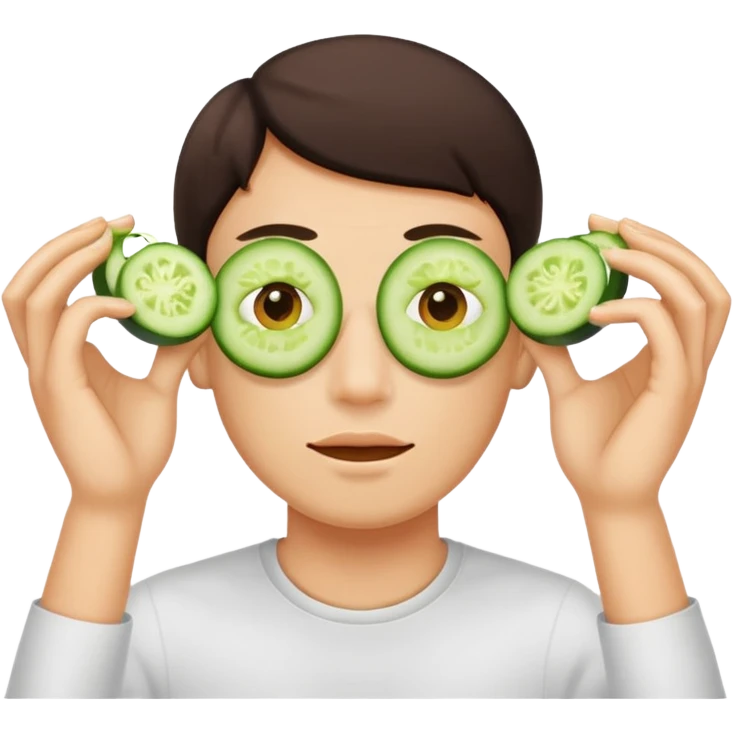 Spa cucumber in eyes emoji