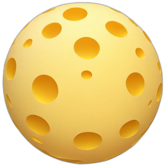 3d sphere with cheese skin pattern texture emoji