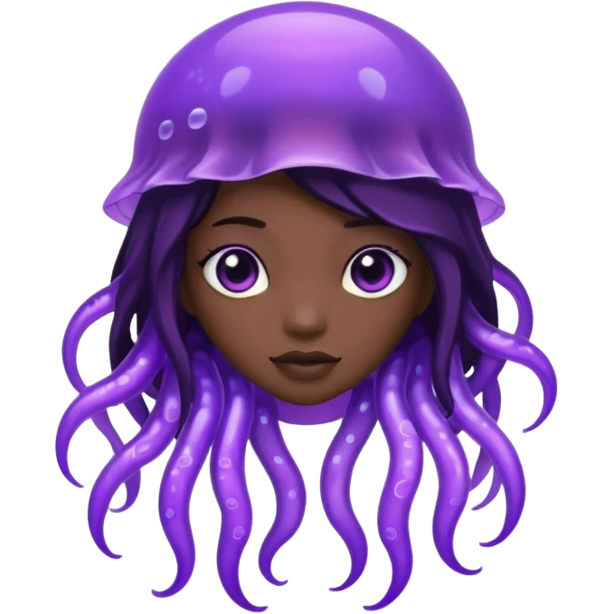  Black female purple Jellyfish character emoji