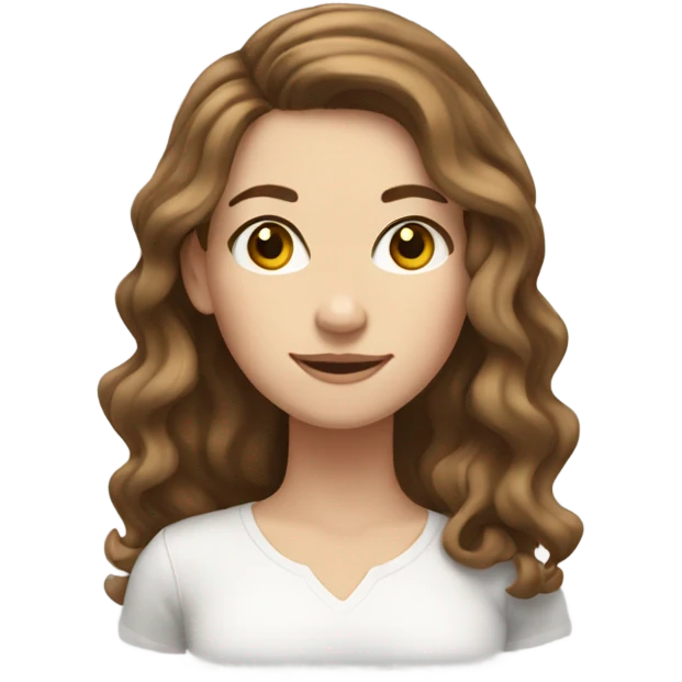 white girl with wavy brown hair with legs emoji
