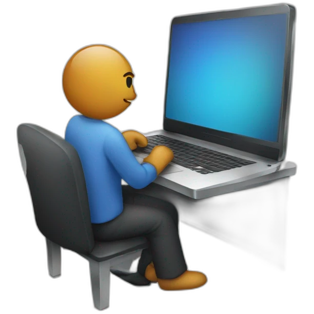 dick working on laptop emoji