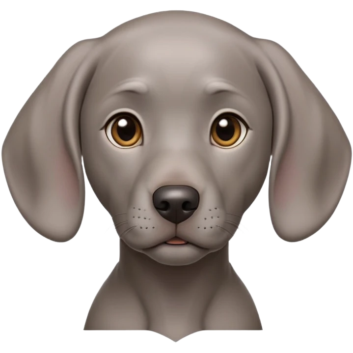 cinematic-noble-weimaraner puppy-portrait-emoji,-poised-and-regal,-with-a-strong,-athletic-build-and-a-lustrous,-well-groomed-grey fur,-deep-set-soulful-brown-eyes,-simplified-yet-sharp-and-sophisticated-features,-highly-detailed, emoji