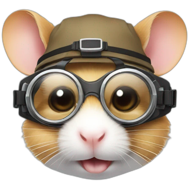Hamster wearing goggles with a horn emoji