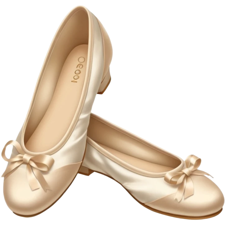 Beige silk ballerina shoes emoji