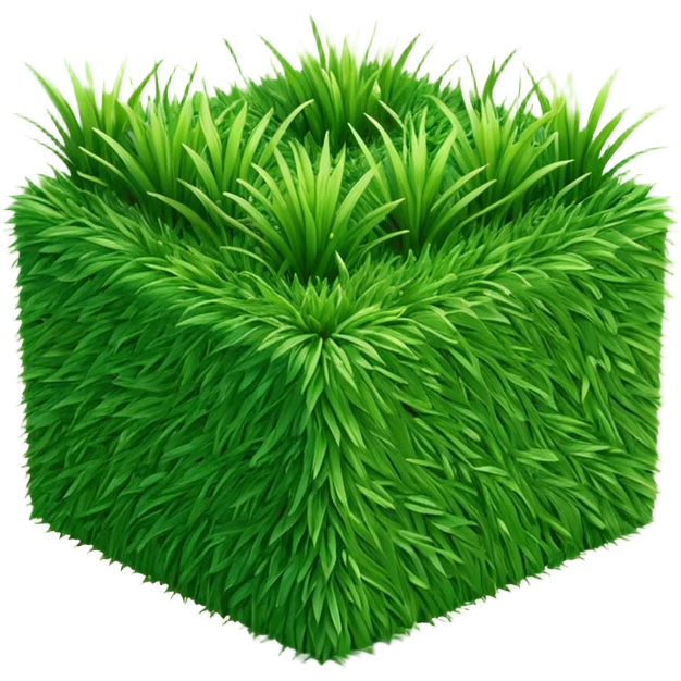 3D Apple style emoticons for Minecraft grass blocks, cube shaped with grass on top emoji