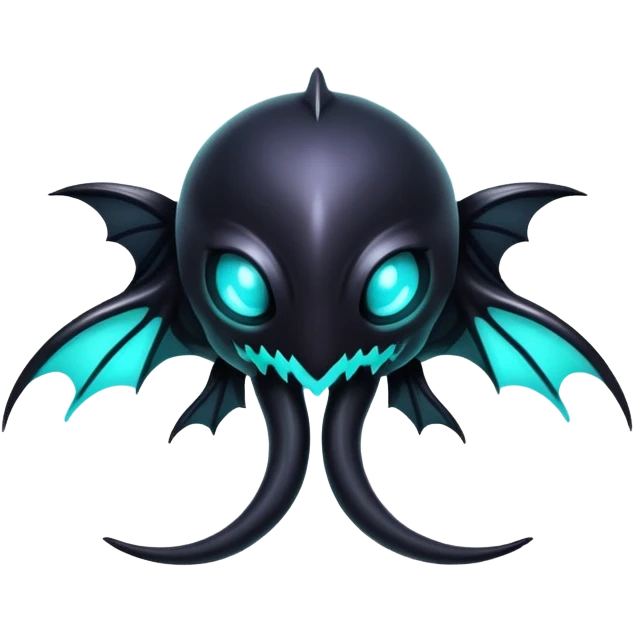 Black Dark Nocturnal Neon-glowing Abyssal Nightly Abyss-Fakémon-Creature emoji