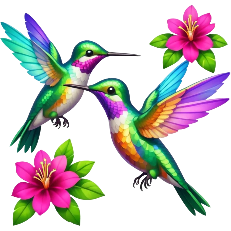 Humming birdsdlowers emoji