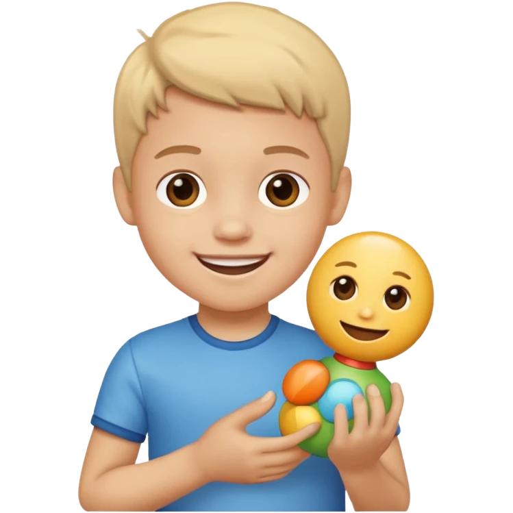 kid with toy emoji