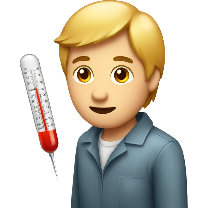 man, fever, high temperature thermometer emoji