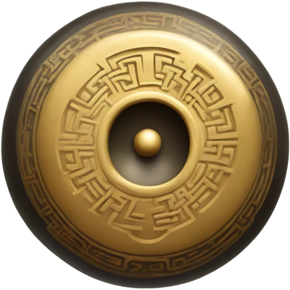 Feng shui zen chinese gong with a mallet striking him producing song emoji