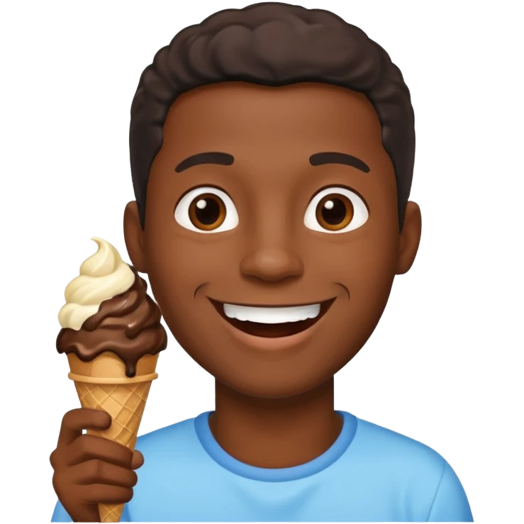 black man eats ice cream  emoji