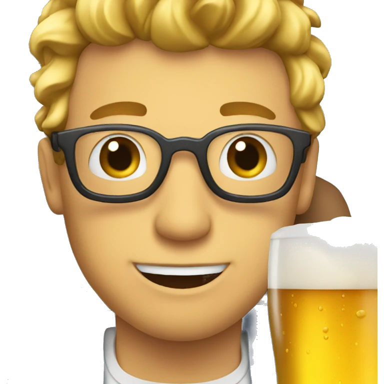White guy drinking a beer while riding on a plane emoji