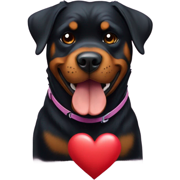 Rottweiler with hearts emoji